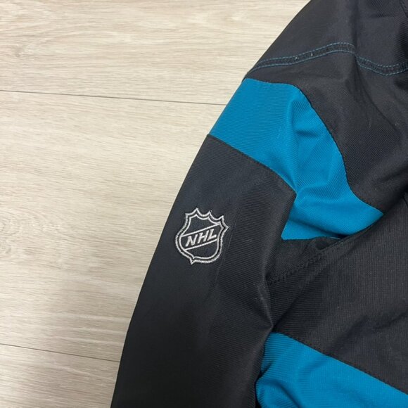 NHL Reebok Vintage Y2K San Jose Sharks Quarterzip Wind Breaker 2XL Black - Picture 6 of 9
